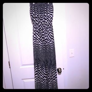 Black and white long maxi dress